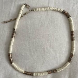 White and Gold Disc Necklace